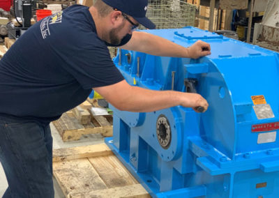 Extruder Gearbox During Final Assembly